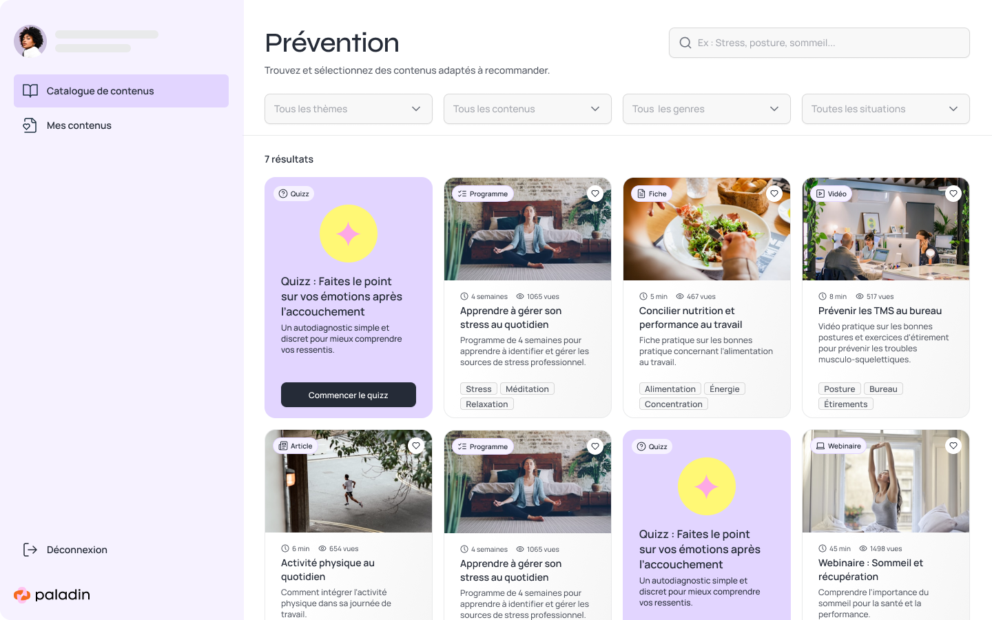 Contenus de prévention